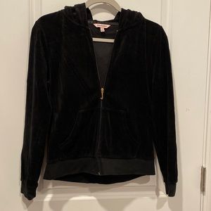 Juicy Couture Black Velvet Hoodie Size S